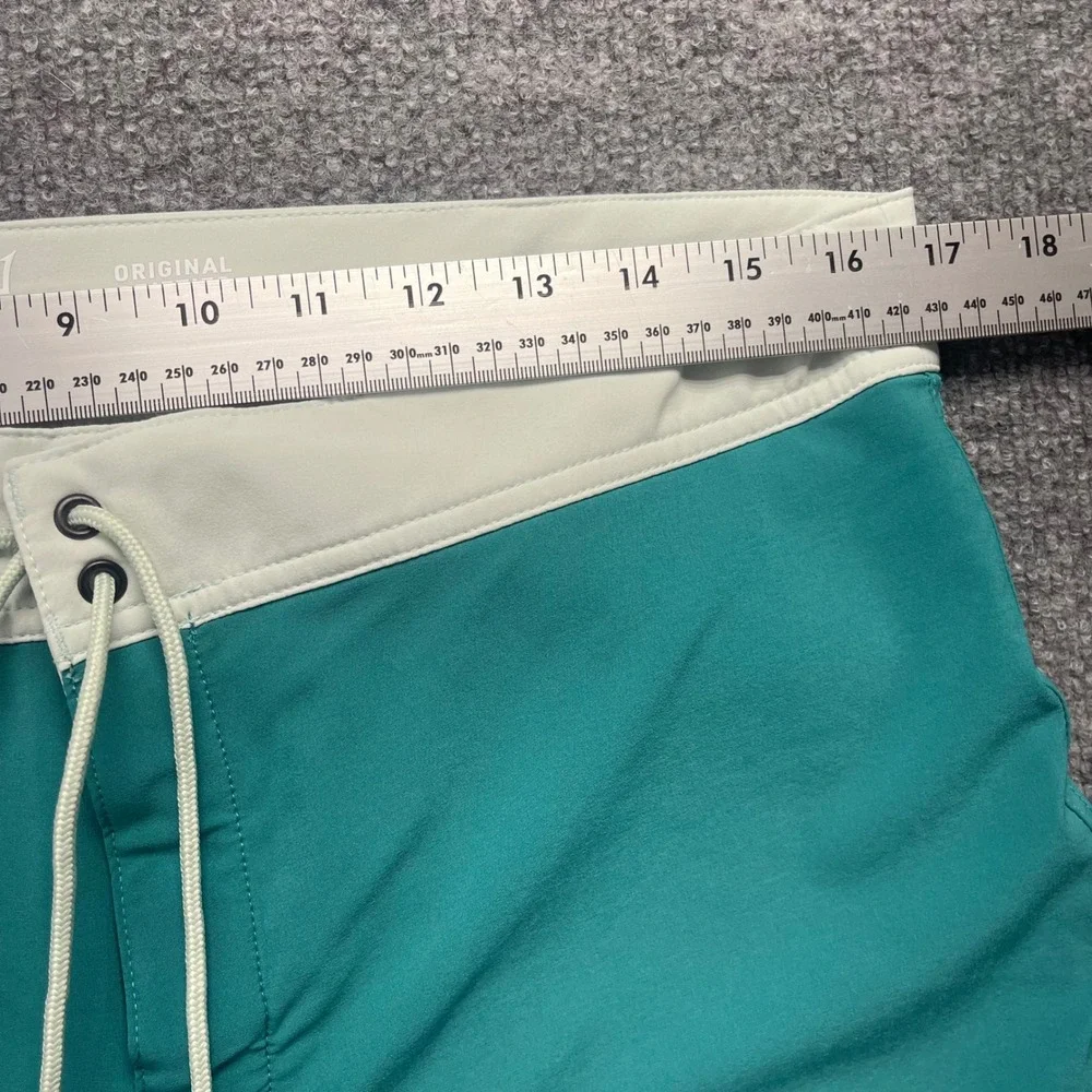 Driftline Original Drifties Board Shorts Mens 33 Teal Neoprene Lined Swim Trunks